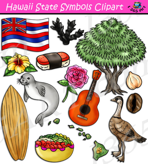 Hawaii State Symbols Clipart