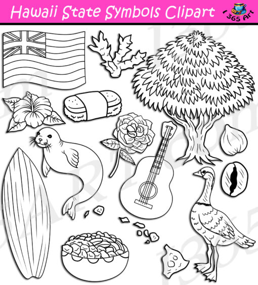 Hawaii State Symbols Clipart