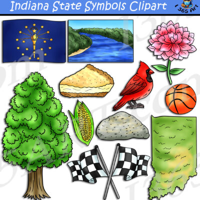 Indiana State Symbols Clipart