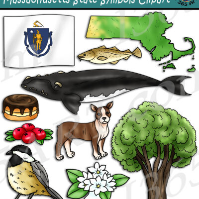 Massachusetts State Symbols Clipart