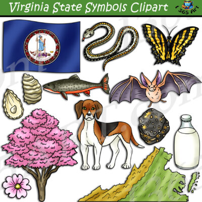 Virginia State Symbols Clipart