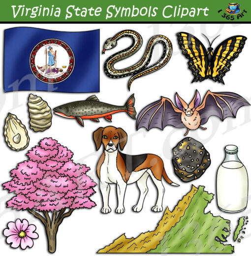 Virginia State Symbols Clipart