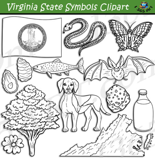 Virginia State Symbols Clipart