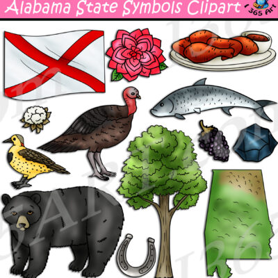 Alabama State Symbols Clipart