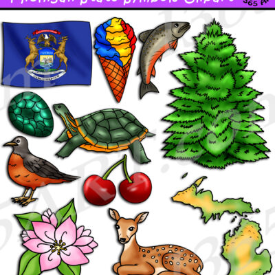 Michigan State Symbols Clipart