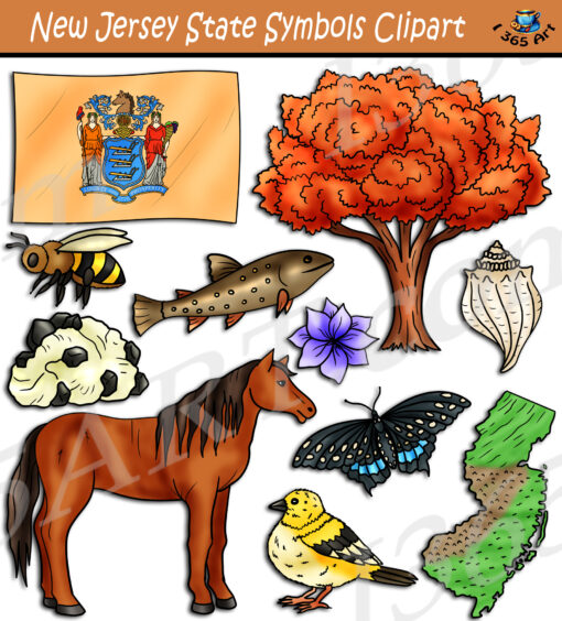 New Jersey State Symbols Clipart