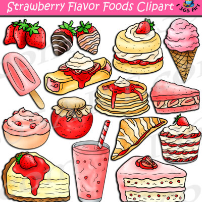 Strawberry Flavor Foods Clipart