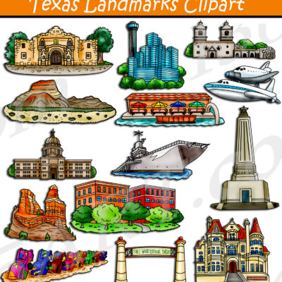 Texas Landmarks Clipart