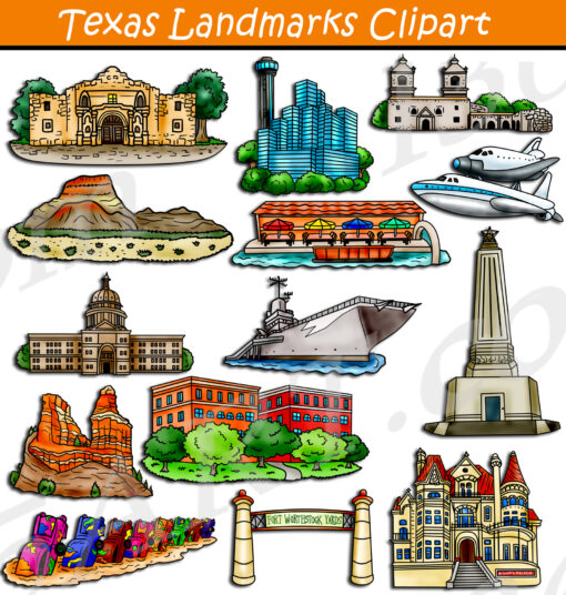 Texas Landmarks Clipart