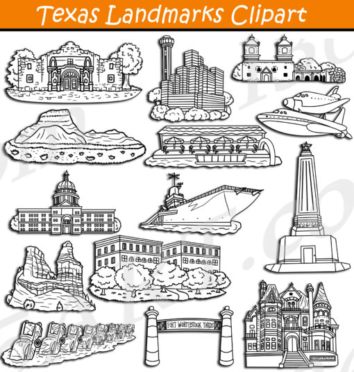 Texas Landmarks Clipart