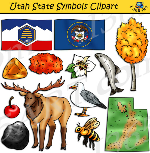 Utah State Symbols Clipart