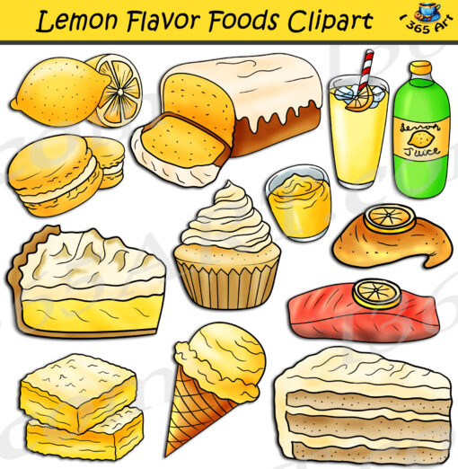 Lemon Flavor Foods Clipart