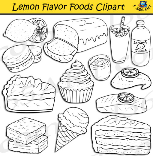 Lemon Flavor Foods Clipart