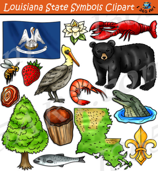 Louisiana State Symbols Clipart