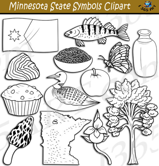 Minnesota State Symbols Clipart