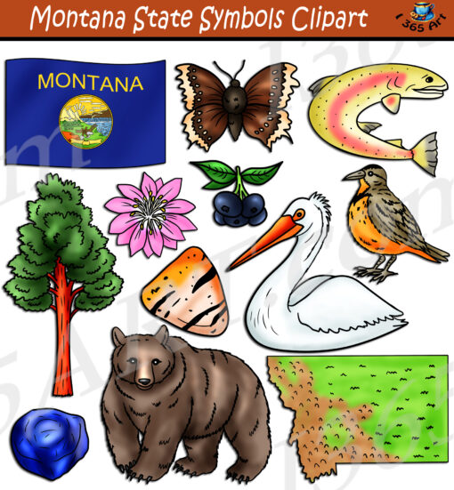 Montana State Symbols Clipart