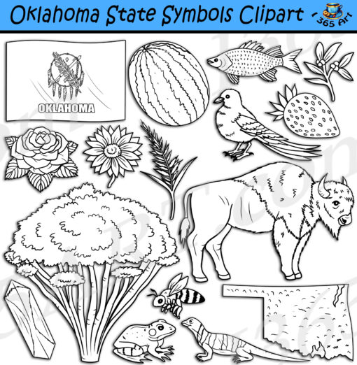 Oklahoma State Symbols Clipart