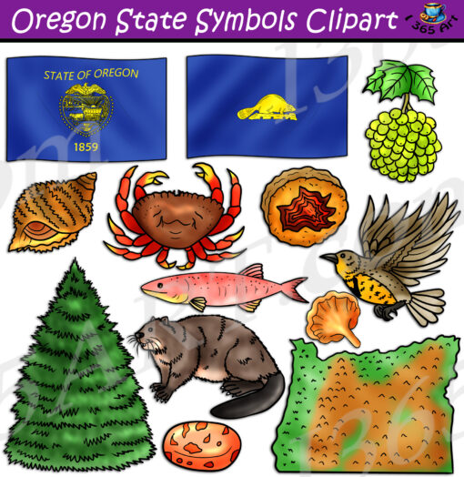 Oregon State Symbols Clipart