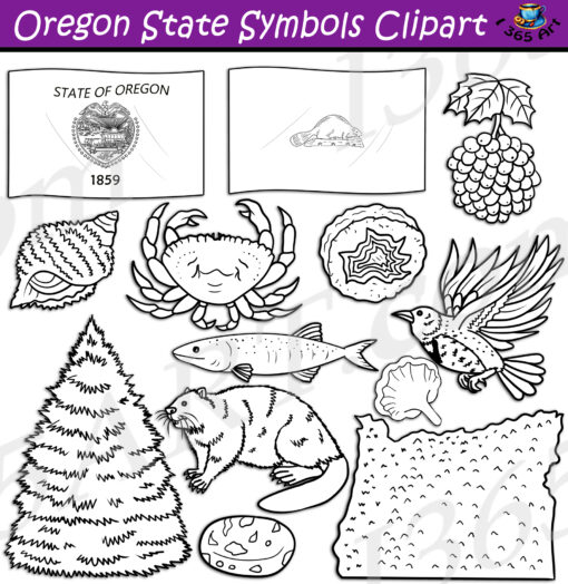 Oregon State Symbols Clipart