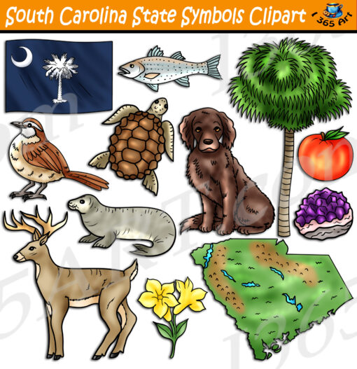 South Carolina State Symbols Clipart