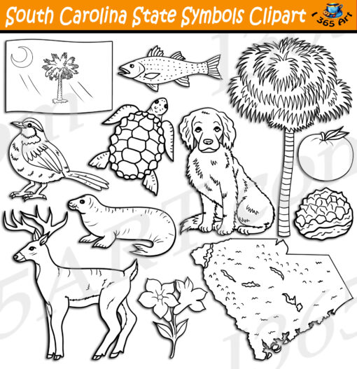 South Carolina State Symbols Clipart