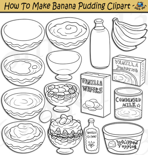 How To Make Banana Pudding Clipart