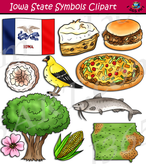 Iowa State Symbols Clipart