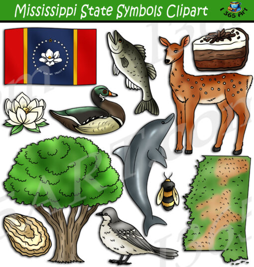 Mississippi State Symbols Clipart