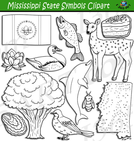 Mississippi State Symbols Clipart