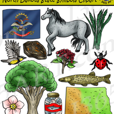 North Dakota State Symbols Clipart