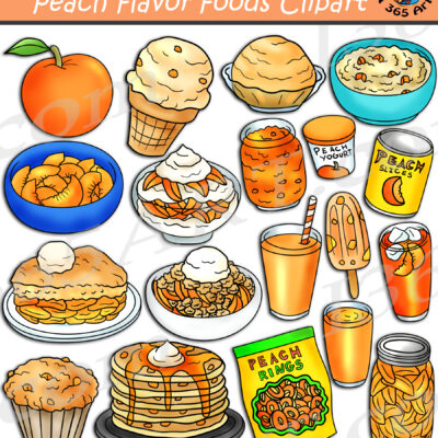 Peach Flavor Foods Clipart