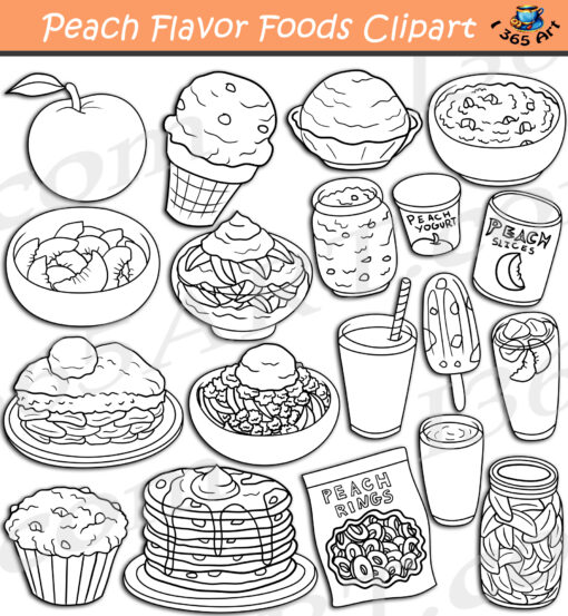 Peach Flavor Foods Clipart