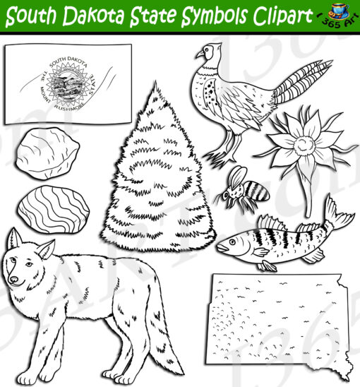 South Dakota State Symbols Clipart