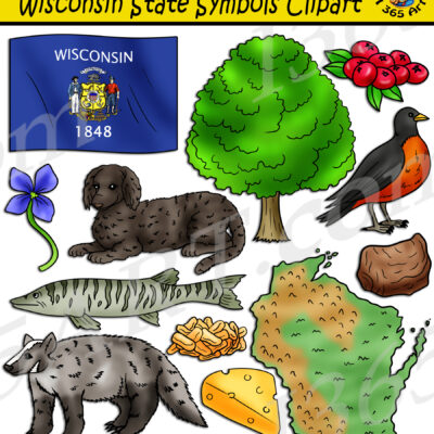 Wisconsin State Symbols Clipart