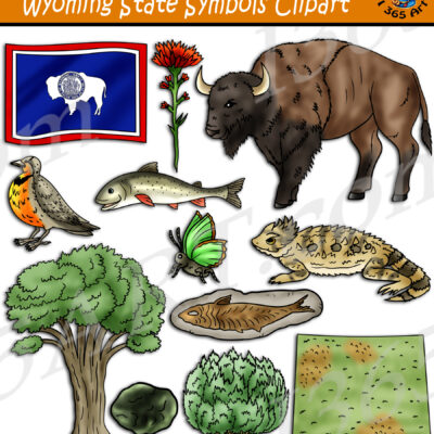 Wyoming State Symbols Clipart