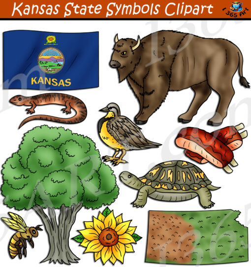 Kansas State Symbols Clipart