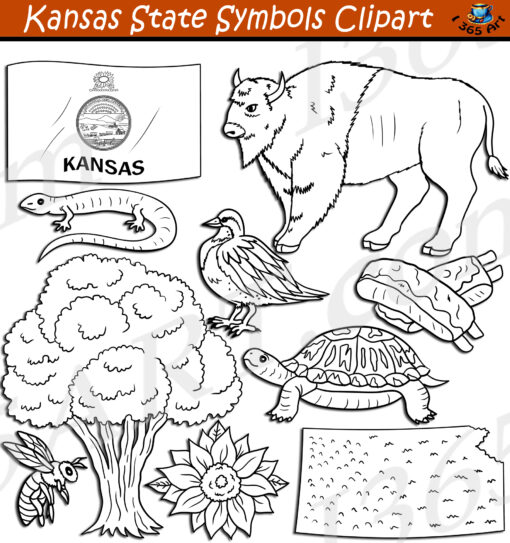 Kansas State Symbols Clipart