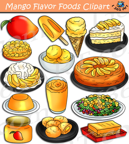 Mango Flavor Foods Clipart