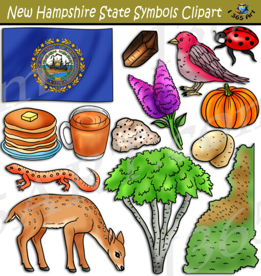 New Hampshire State Symbols Clipart