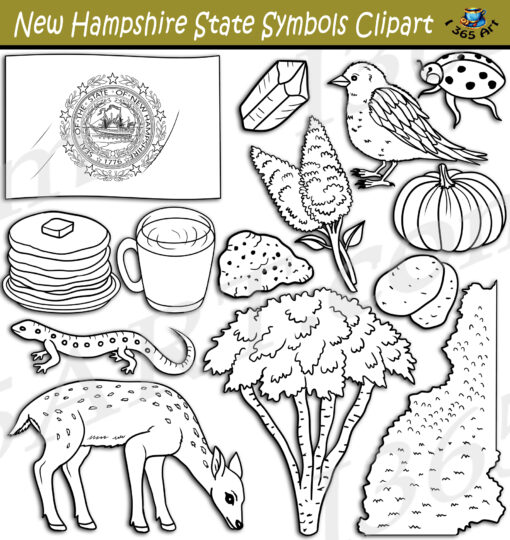 New Hampshire State Symbols Clipart