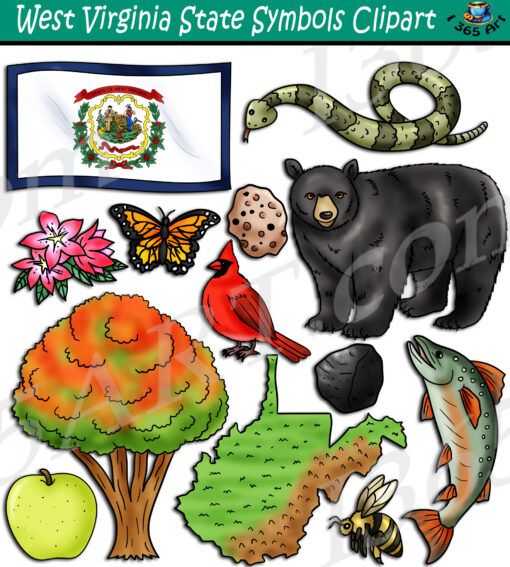 West Virginia State Symbols Clipart