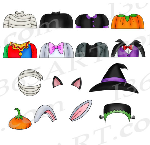 Build A Face Halloween Costume Clipart