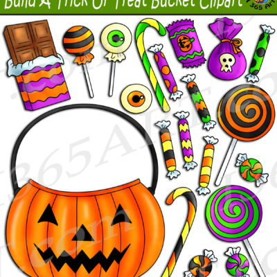 Build A Trick Or Treat Bucket Clipart