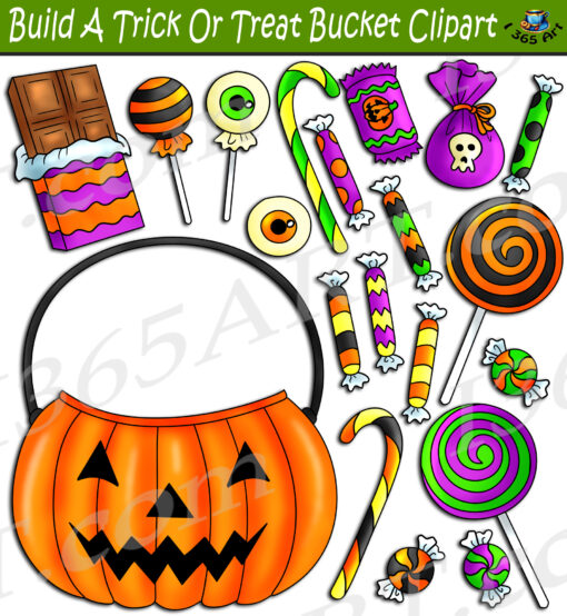 Build A Trick Or Treat Bucket Clipart