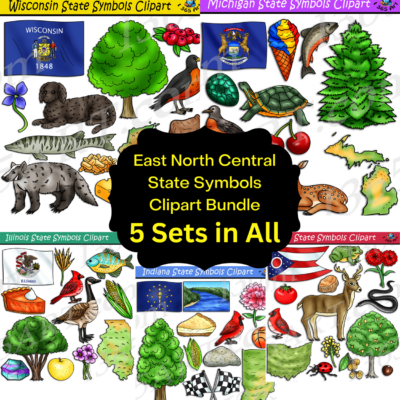 East North Central State Symbols Clipart