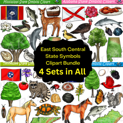 East South Central State Symbols Clipart