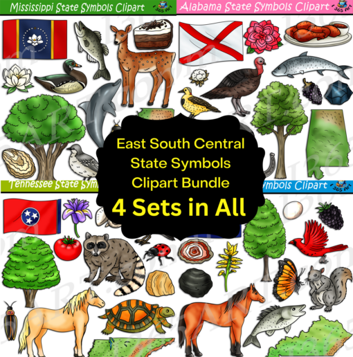 East South Central State Symbols Clipart