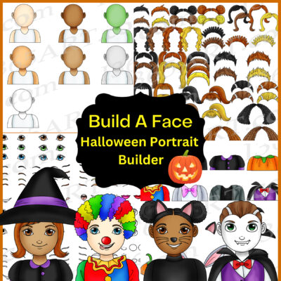 Build A Face Halloween Costume Clipart