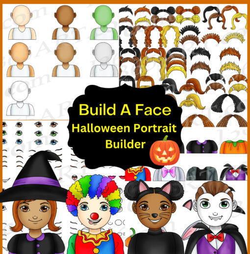 Build A Face Halloween Costume Clipart