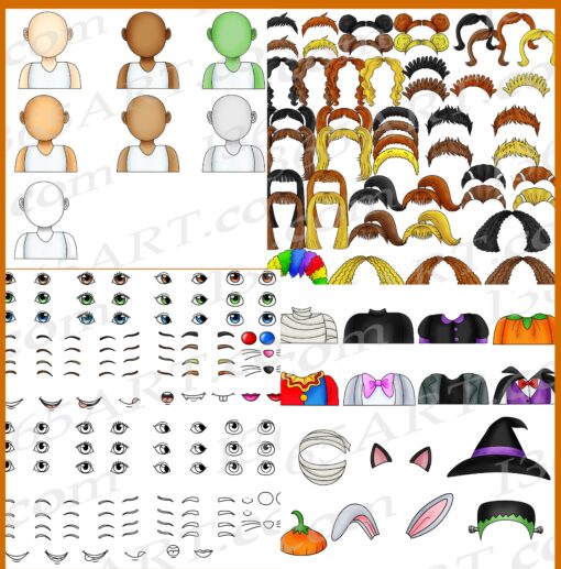 Build A Face Halloween Costume Clipart